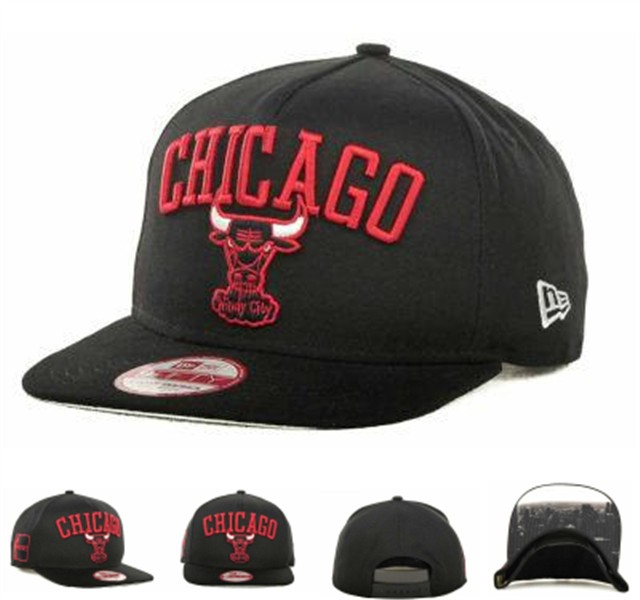 NBA Chicago Bulls Black Red Hats